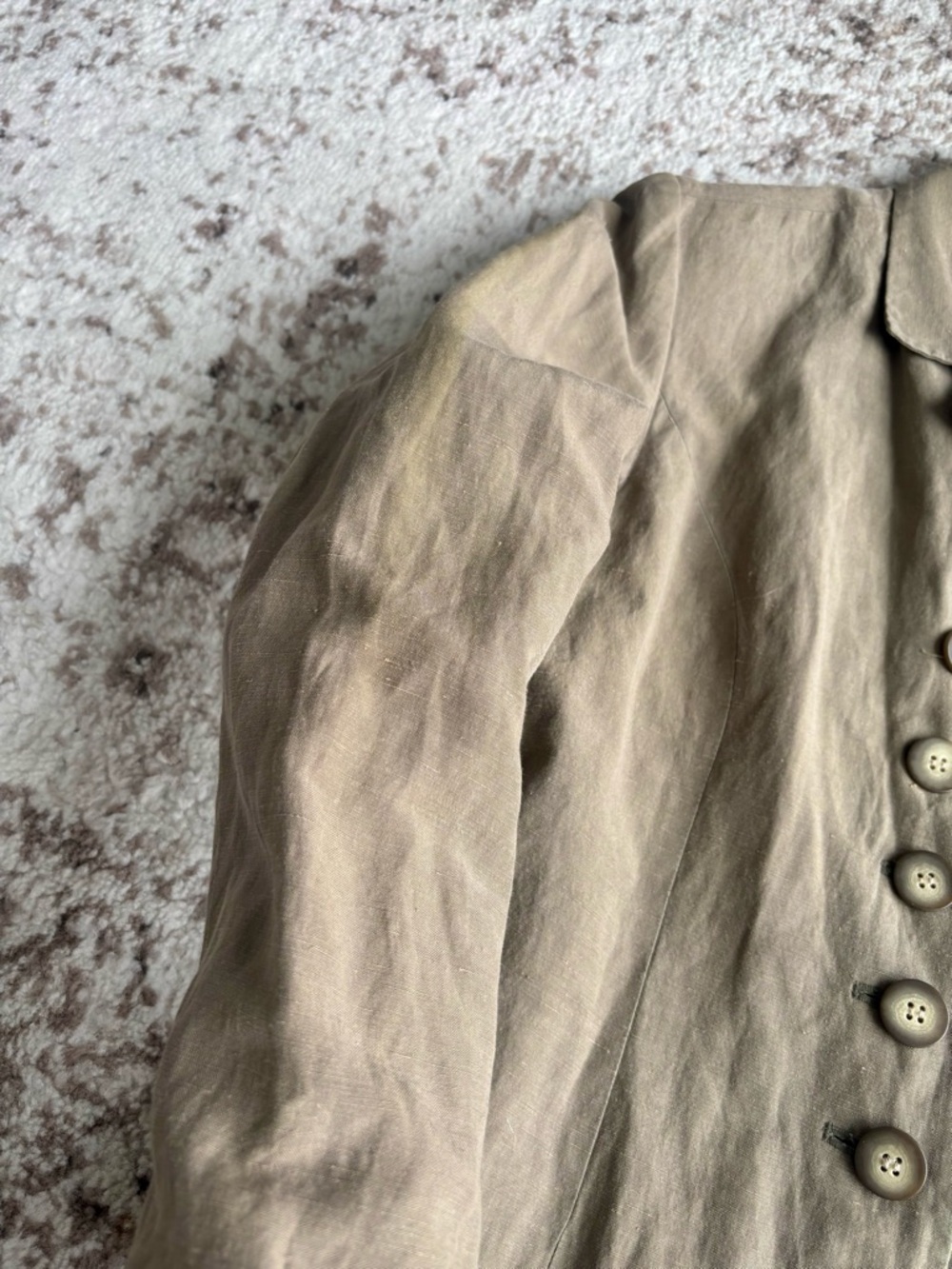 Vintage Mulberry 100% Silk Khaki/Olive Tailored Button Jacket - Picture 9 of 9
